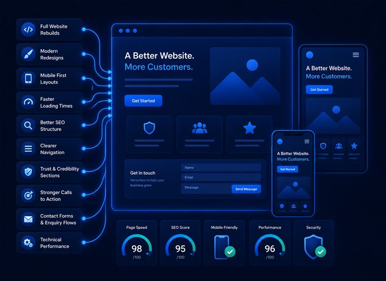 Website rebuild and optimisation illustration